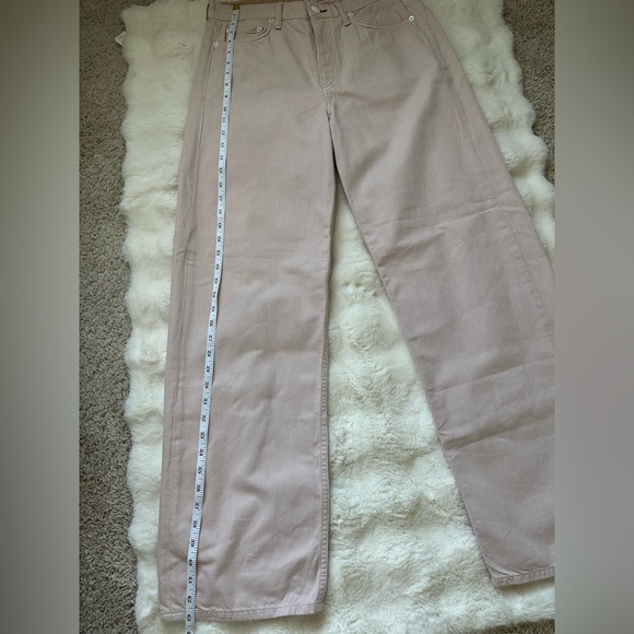 Rag & Bone New York Blush Pink Mid-Rise Wide Leg Button Fly Jeans- size 28. - Picture 10 of 11